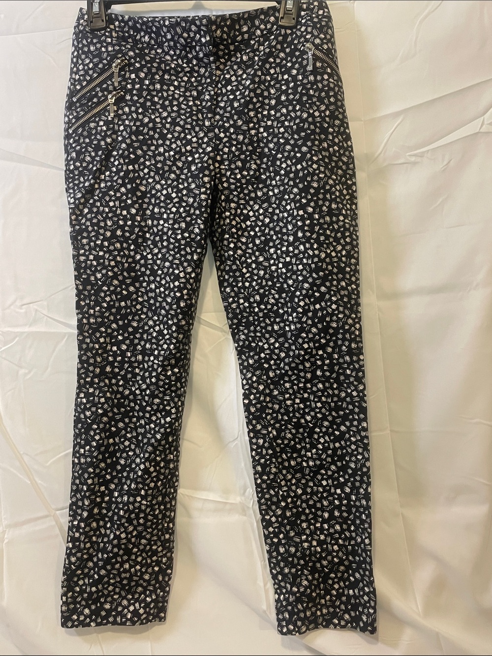 Metaphor Black abstract Print straight ankle pants